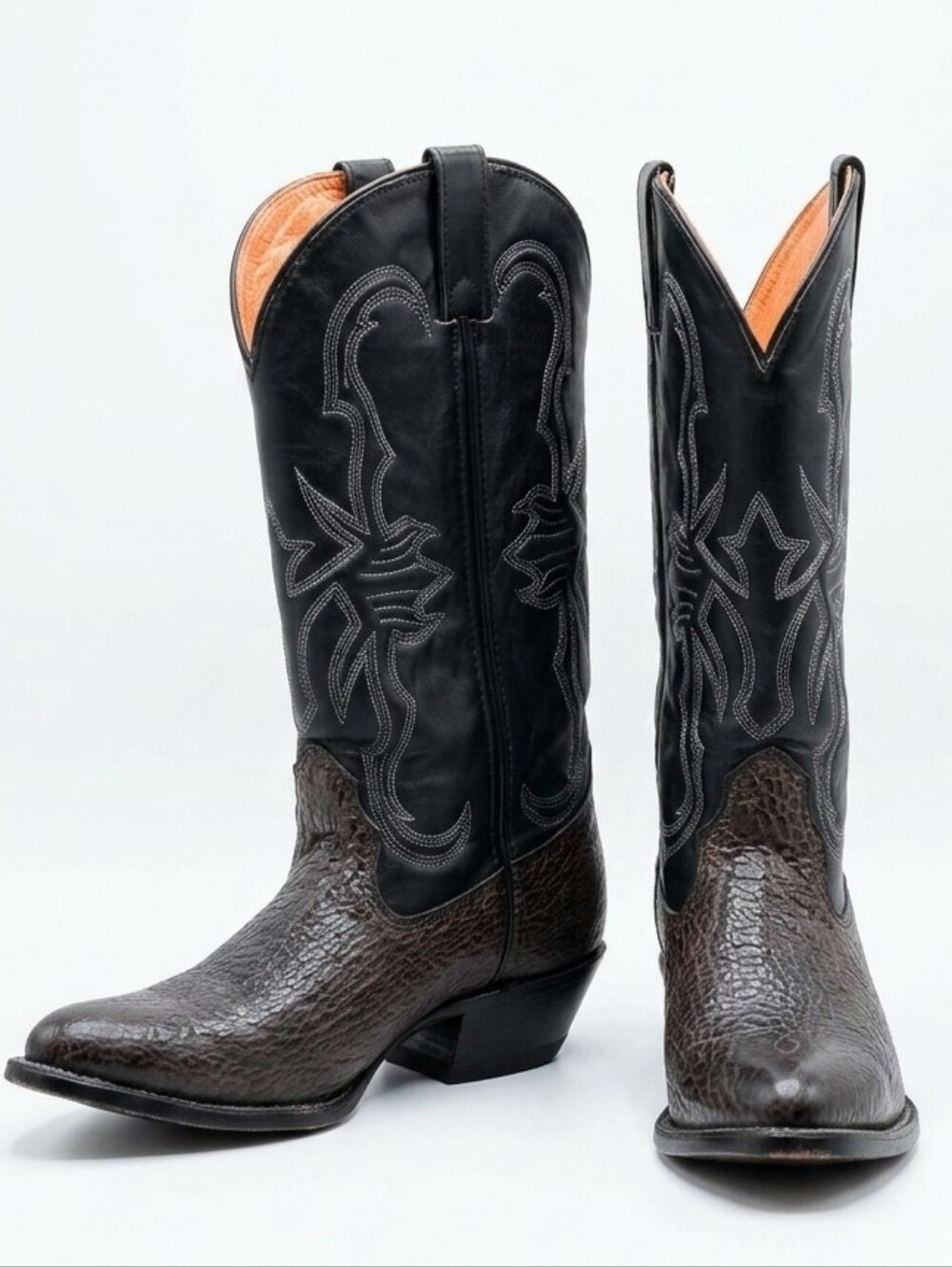 Sonora Double H Shrunken Shoulder Bullhide Leather Western Cowboy Boots 8.5D